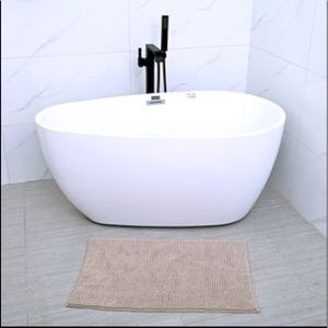 HOMESMART Tan Nude Chenille Bathmat (100% Microfiber, 19.6x31.5)